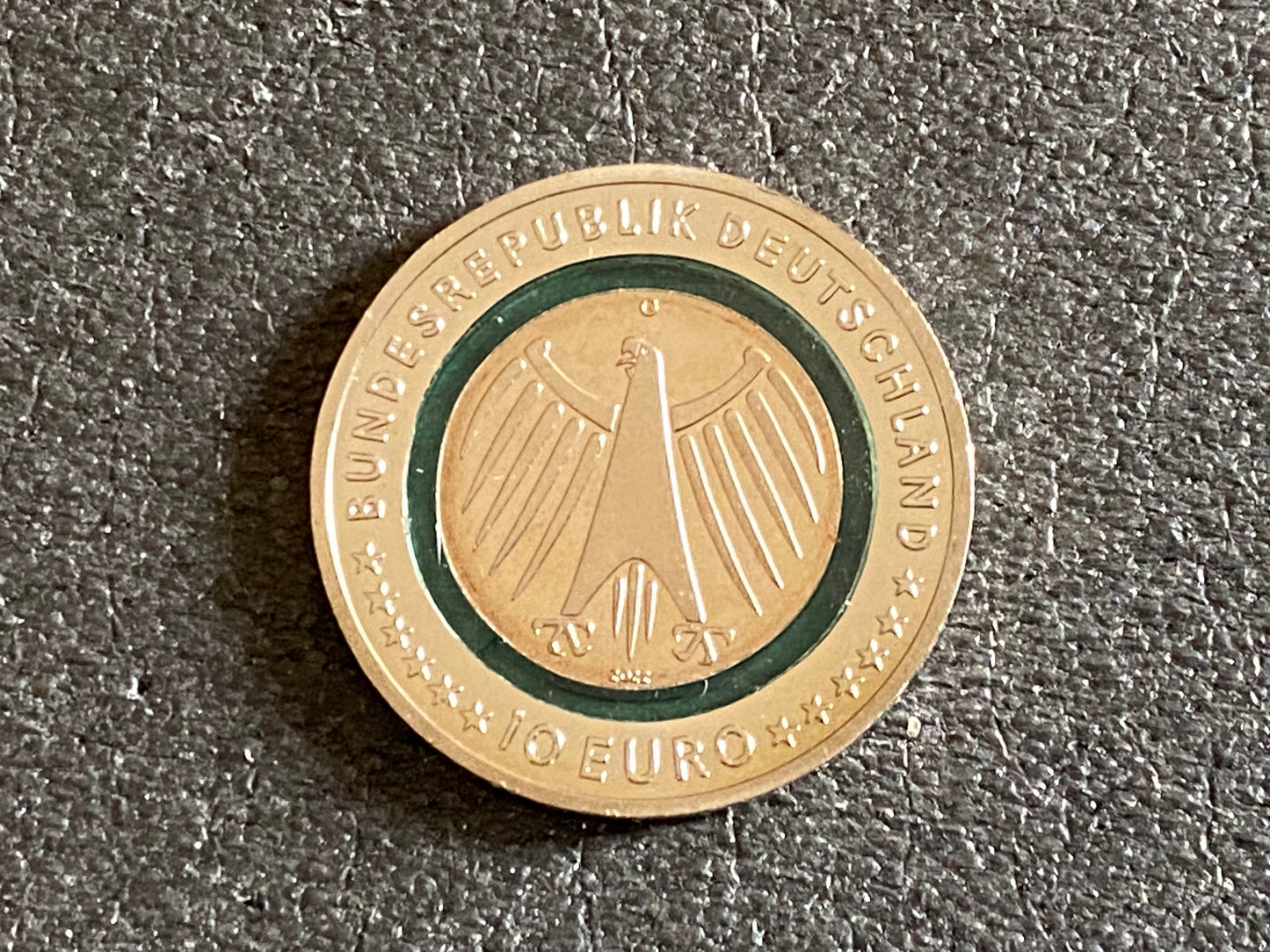 10 EURO 2022 "Pflege" durchsichtiger Polymerring Prägestätte G