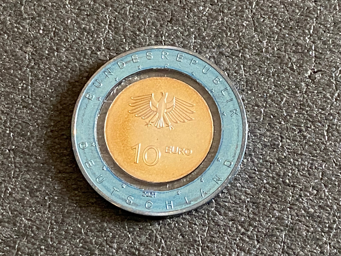 10 EURO 2021 "Auf dem Wasser" durchsichtiger Polymerring Prägestätte F