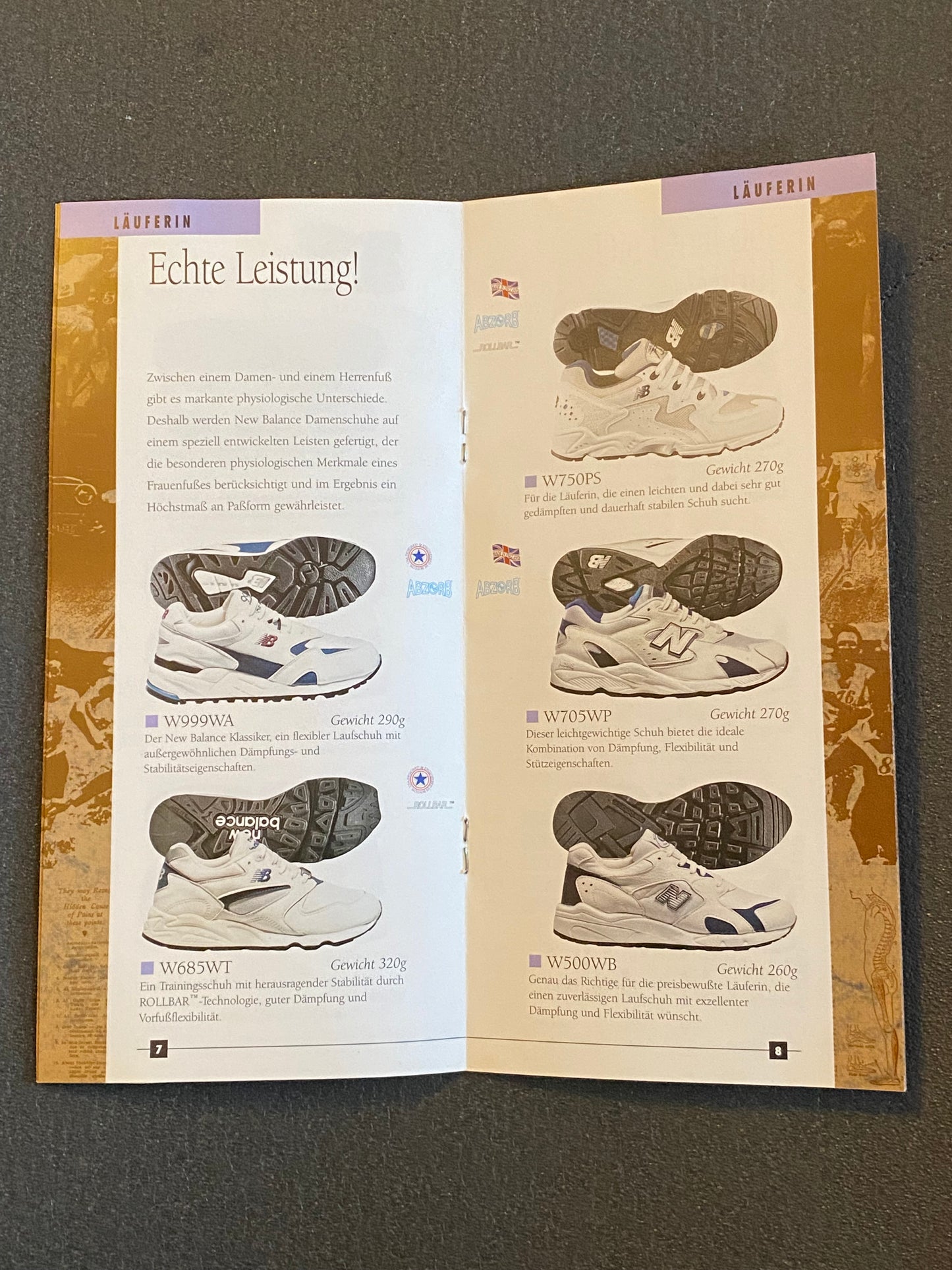 New Balance Sportschuh Katalog (deutsch) 1996 vintage u.a. mit 1600 / 996 / 577 Flyer Prospekt