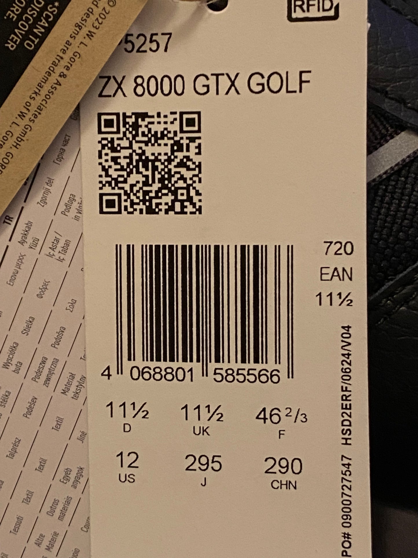 Adidas ZX 8000 GTX Golf JP5257 GORE-TEX Neu in Box new in box US 12 UK 11,5 EUR 46 ⅔