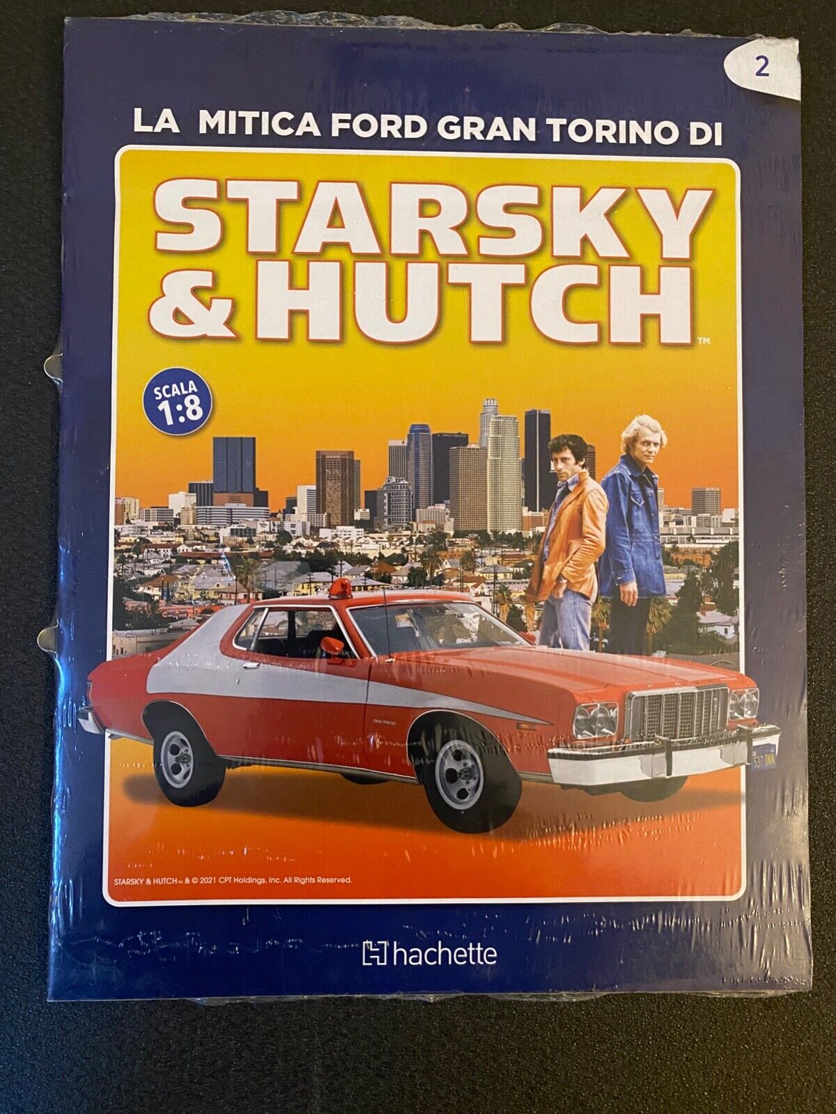 Ford Gran Torino 1974 Chrom Starsky & Hutch Ausgabe Nr. 1 & 2 Hachette NEU 1:8