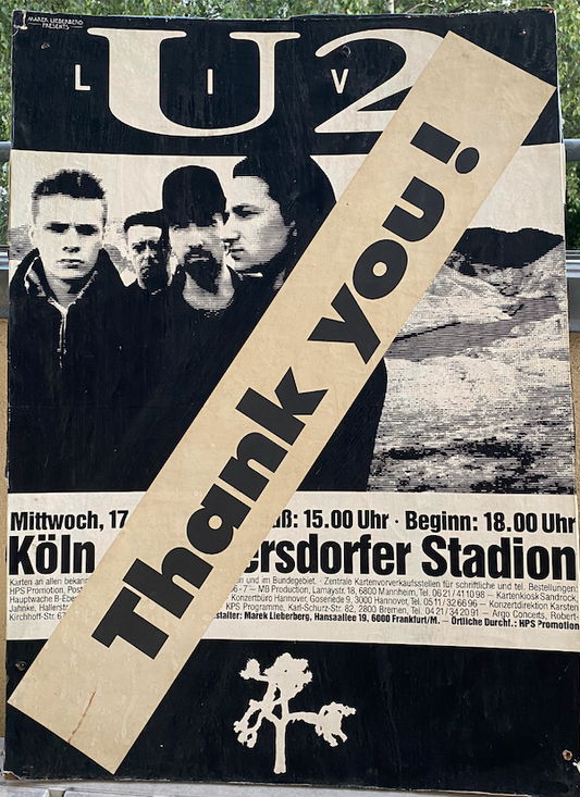 U2 Live Konzertplakat The Joshua Tree Tour 1987 Köln Müngersdorfer Stadion 17.06.87
