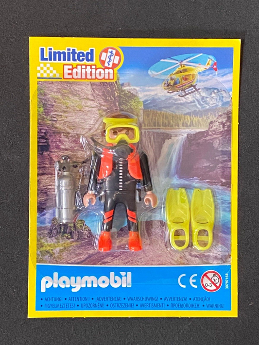 Playmobil Limited Edition Rettungstaucher + Sauerstoffflasche und Schwimmflossen
