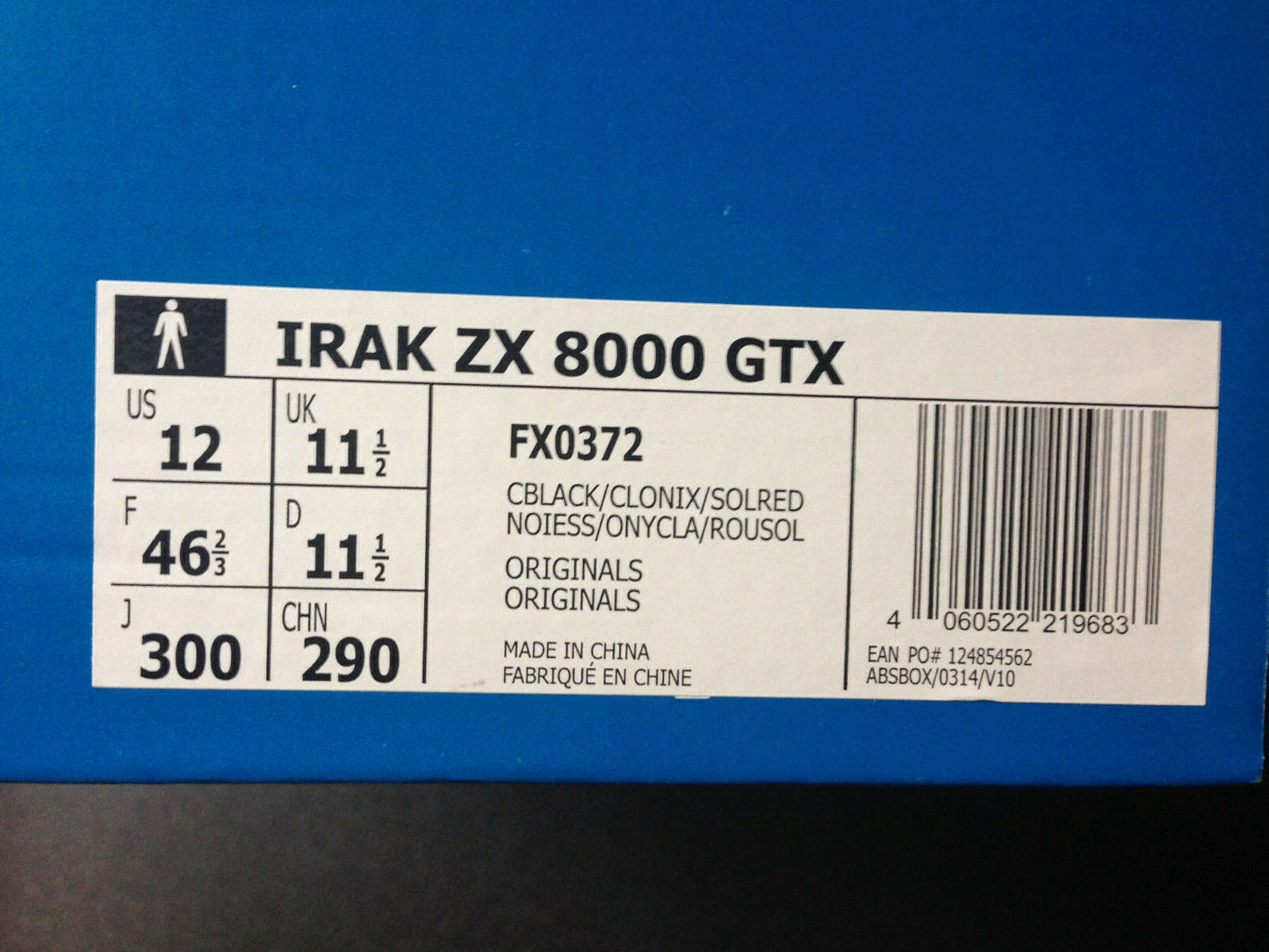 Adidas ZX 8000 GTX x IRAK 2020 A-ZX Series FX0372 NEU new US 12 UK 11,5 EUR 46 ⅔