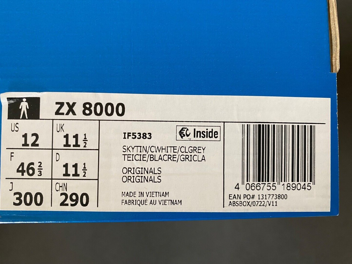 Adidas ZX 8000 Tint Aqua Skytint IF5383 Neu in Box new US 12 UK 11,5 EUR 46 ⅔