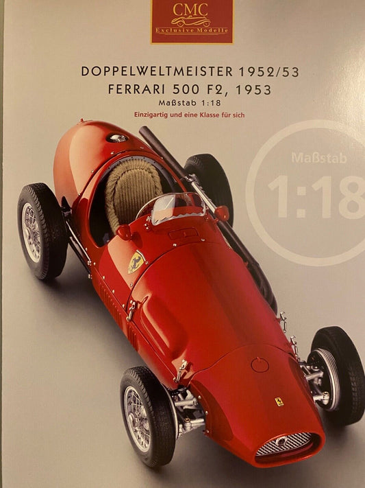 CMC Prospekt für Ferrari 500 F2 1953 1:18 Broschüre DinA4 Neu