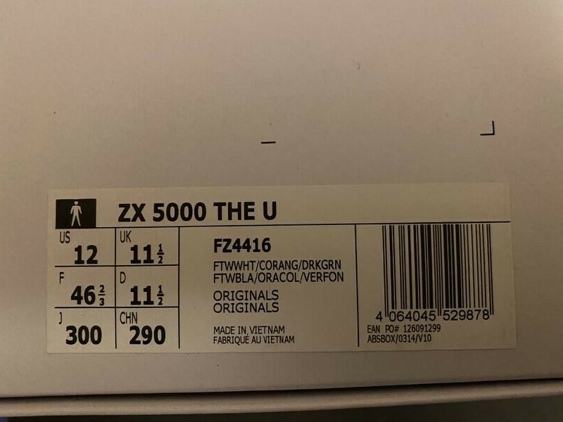 Adidas ZX 5000 THE U x UNIVERSITY OF MIAMI FZ4416 neu new US 12 UK 11,5 EUR 46 ⅔