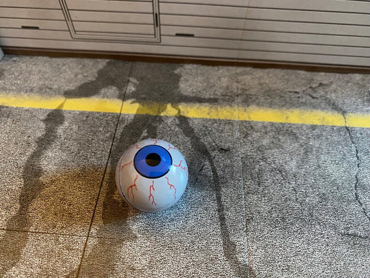 Rollendes Auge Rolling Eye Jet Ball blaue Iris 90er 90´s Ø ca. 28 mm