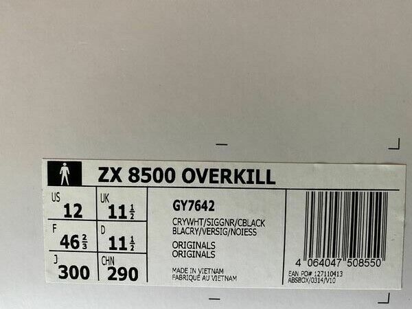Adidas ZX 8500 x Overkill GY7642 Graffiti-Box NEU no 8000 US 12 UK 11,5 EUR 46 ⅔