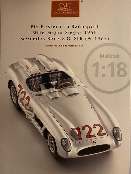 CMC Prospekt für Mercedes Benz 300 SLR W 1956 1:18 Broschüre DinA4 Neu