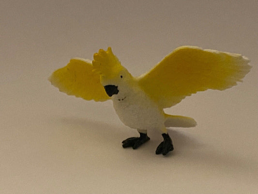 Kakadu Papagei weiß gelb schwarz Kunststoff neu Diorama Maßstab ca. 1:10 / 1:12